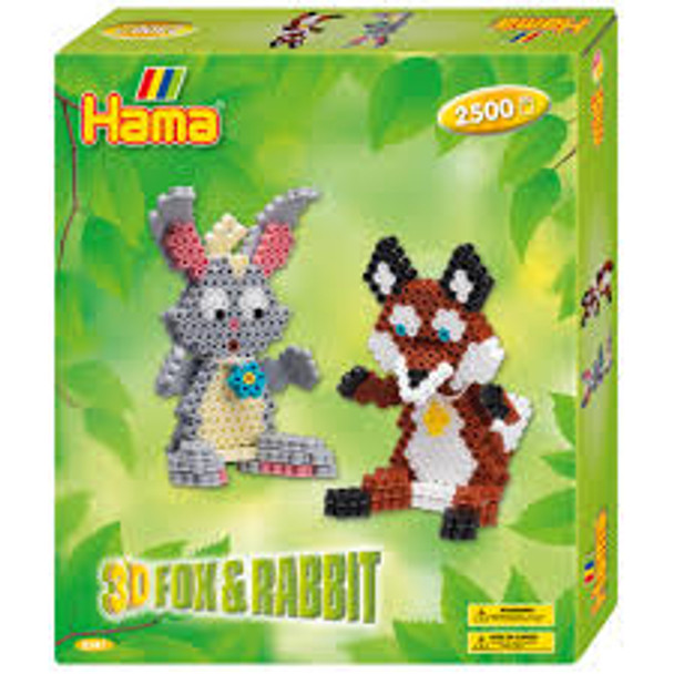 Hama Beads Rabbit an Fox