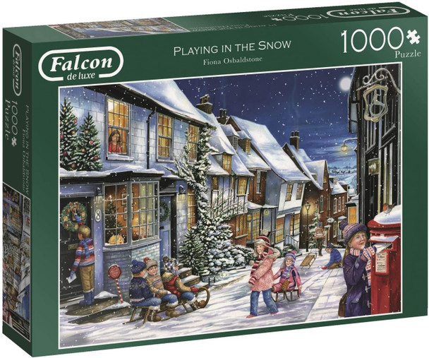 Falcon Playing in the Snow 1000 Piece jigsaw