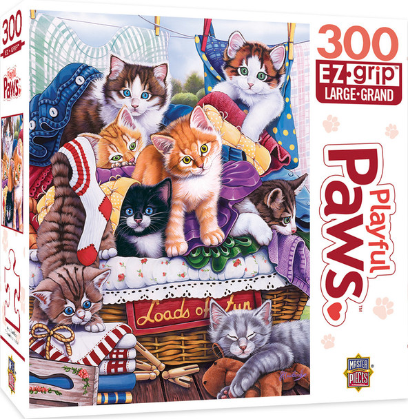 Masterpieces Puzzle Playful Paws Loads of Fun Ez Grip Puzzle 300 pieces