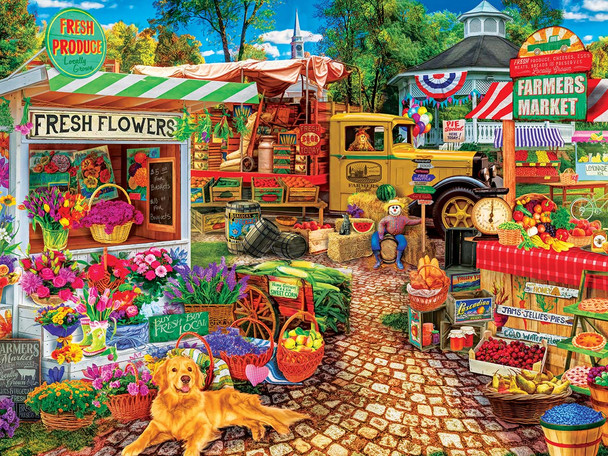 Masterpieces Puzzle Farmers Market Sale on the Square Puzzle 750 pieces