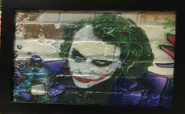 Joker mad dog painting brick wall art