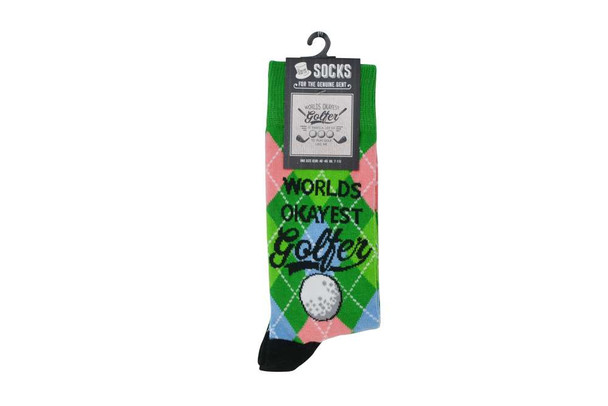 Worlds Okayest golfer socks