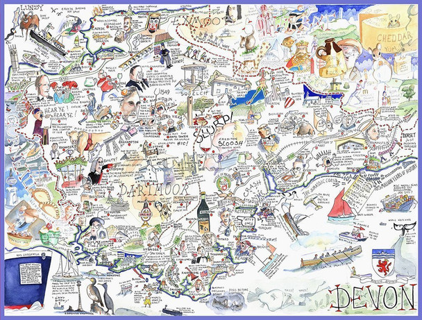 Map of Devon 1000 piece jigsaw Tim bulmer