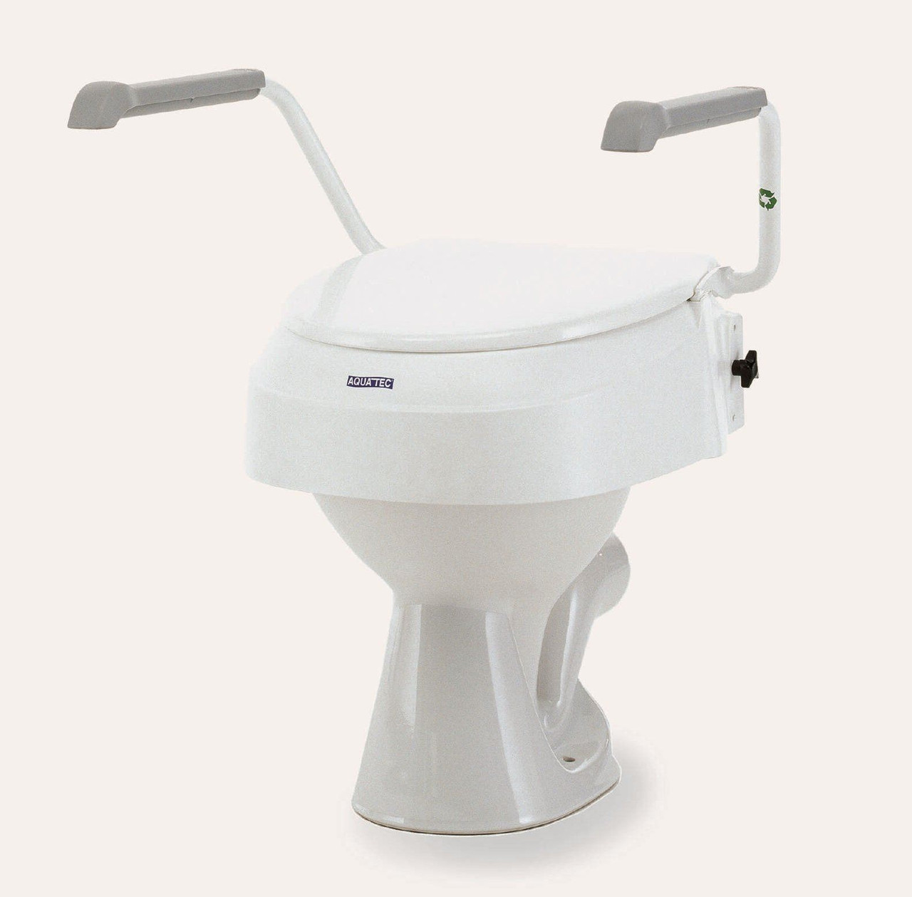 Invacare Aquatec 900 2" 4" or 6" Raised Toilet Seat with Arms and Lid