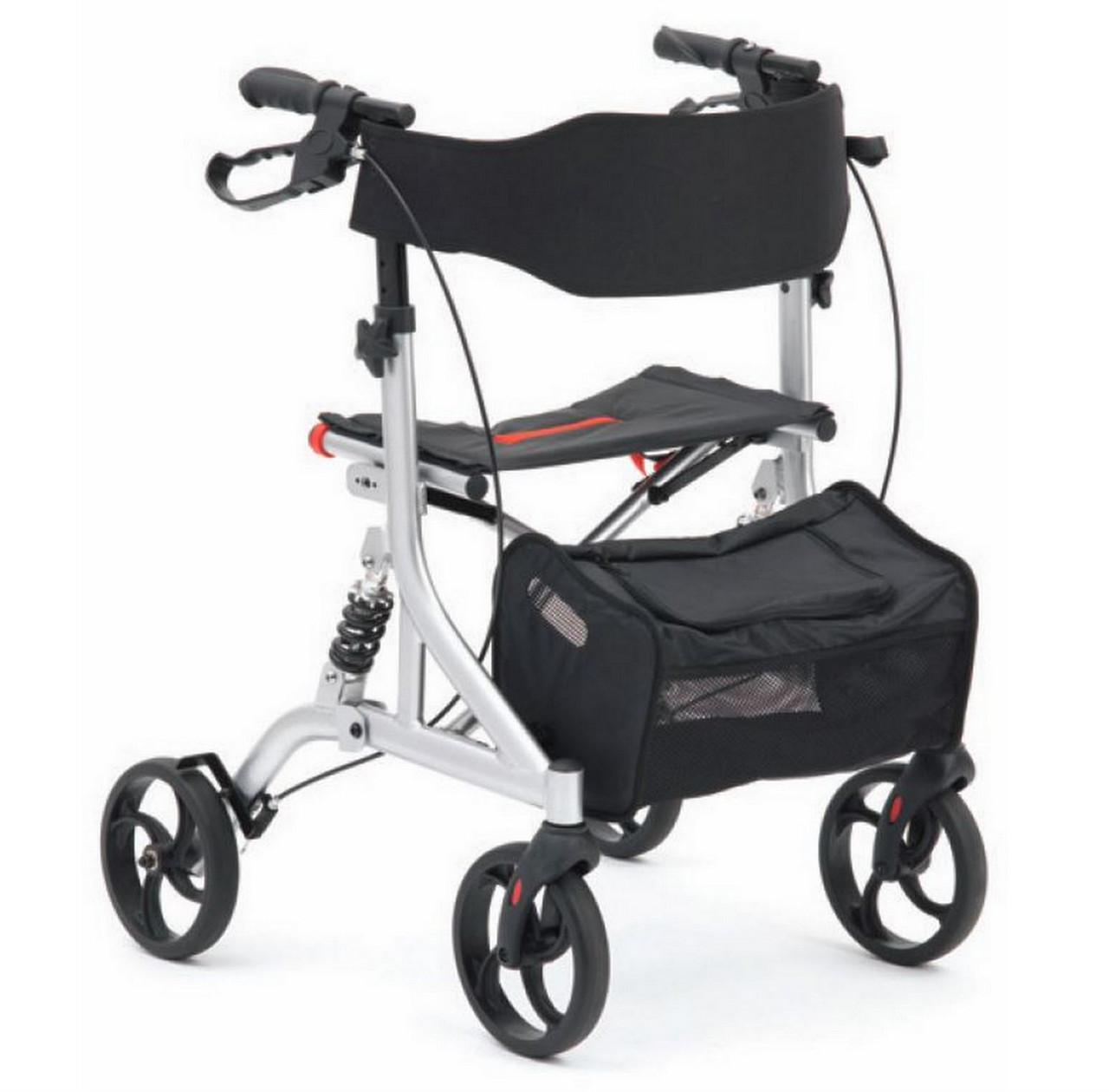 Drive Four Wheel Height Adjustable Suspension Rollator Walker With Brakes Forest Mobility