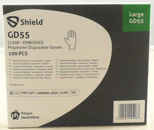 Disposable Polythene Gloves per 100 Large clear
