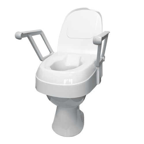 Invacare Aquatec 900 2" 4" or 6" Raised Toilet Seat with Arms and Lid