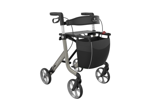 Rehasense Space LX rollator medium in Champagne Gold lightweight Free uk delivery with Forest Mobility