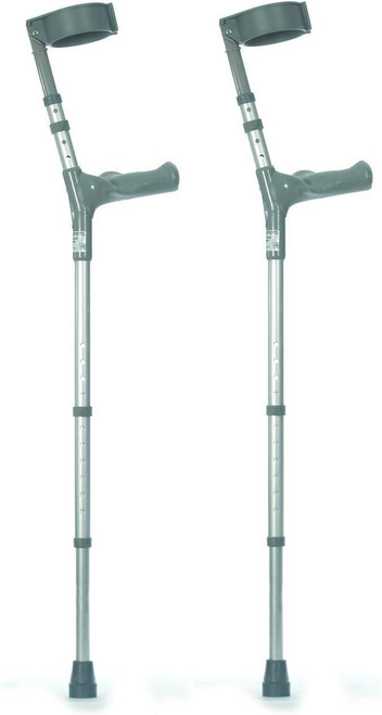 Pair of Medium Elbow Double Adjustment Crutches with Comfy Ergo Grip Handles