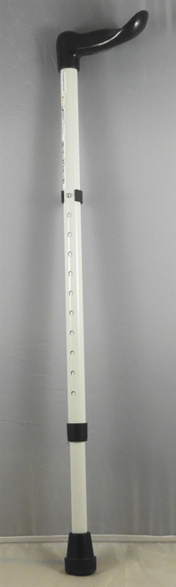 Height Adjustable Ergo Grip Fischer White Walking Stick Medium (Left Hand)