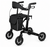 Titan Carbon Fibre Rollator Black Ultralight 4 Wheel Walker with Backrest and Bag