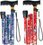 Pack of Two Folding Height Adjustable Walking Sticks Floral Design Pack of Two Folding Height Adjustable Walking Sticks Floral Design