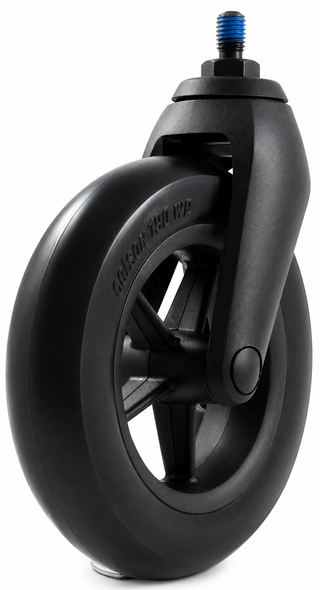 Colson 190x45mm Black Castor Wheel with Fork for Standard NHS Style Wheelchairs