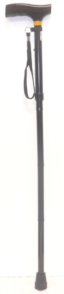NRS Lightweight Folding Black Walking Stick with Wooden Handle NRS Lightweight Folding Black Walking Stick with Wooden Handle