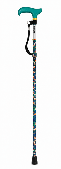 Deluxe Premium Folding Walking Cane – Adjustable, Lightweight, Blue Floral Design