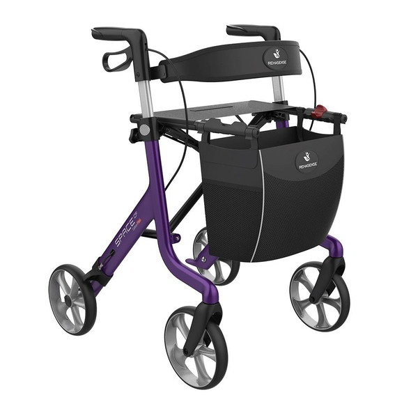 Carbon Fibre Rollator Space CF Purple Walker Backrest & Seat Medium 55cm 5kg