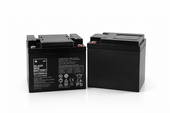 Mobility Scooter Batteries 1 Pair of 12V 45Ah Black Box AGM Batteries