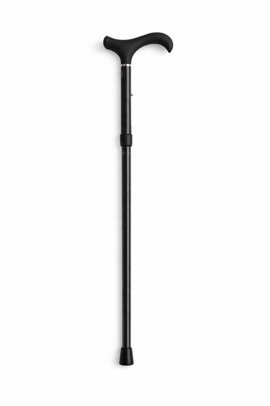 Carbon Fibre Folding Walking Stick Cane Height Adjustable in Black Diamond Derby Handle
