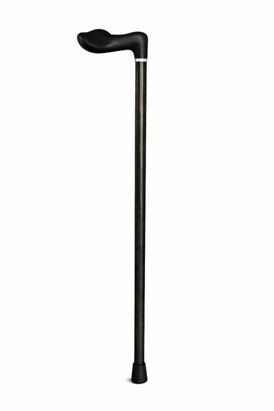 Carbon Fibre Ergonomic Handle Anatomic Right Hand Telescopic Black Walking Stick