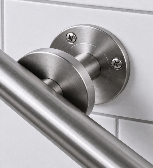 Stainless Steel Curved Grab Rail 355mm 14" Brushed Finish