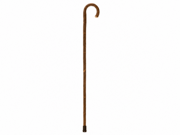 Chestnut Traditional Crook Walking Stick with Bark up to 40" (101.5cm) Customer Can Cut to Length