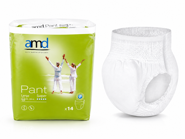AMD Disposable Pull Up Pants Adult Diapers Large Super Nappies Per 14