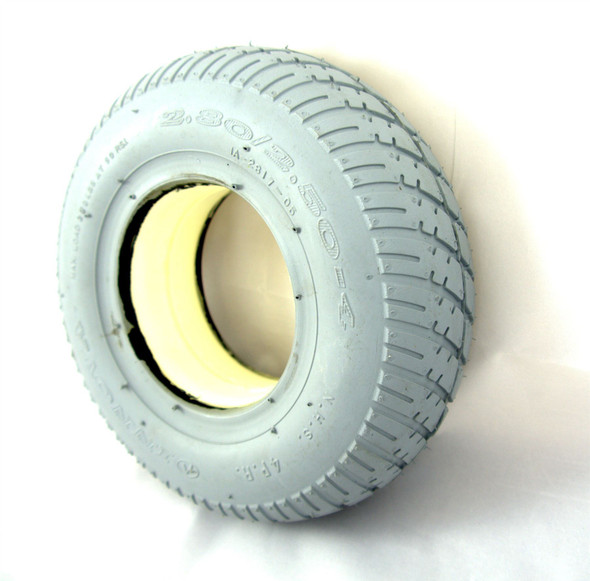 2.80/2.50-4 Solid Grey Puncture Proof Scooter Wheelchair Powerchair Tyre 280/250x4 Block Tread