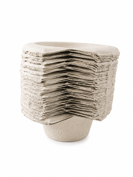 25 Disposable Cardboard Pulp Commode Pans Hospital Style 1.7L Capacity