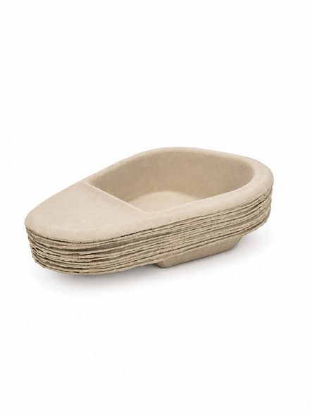 10 Disposable Cardboard Pulp 1.3L Slipper Bed Pan Liners Hospital Style
