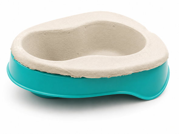 25 Disposable Pulp Cardboard 2L Bed Pan Liners with Plastic Support