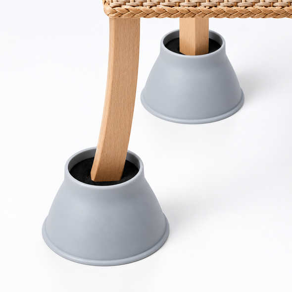 9cm Elephant Feet Cone Raiser for Chairs & Beds per 4