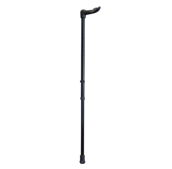 Black Aidapt Left Handed Ergo Ergonomic Height Adjustable Walking Stick Crutch Cane with Wrist Strap up to 18 stone VP155BM