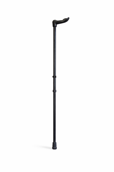 Aidapt Black Ergo Right Handed Palm Grip Ergonomic Height Adjustable Walking Stick Cane