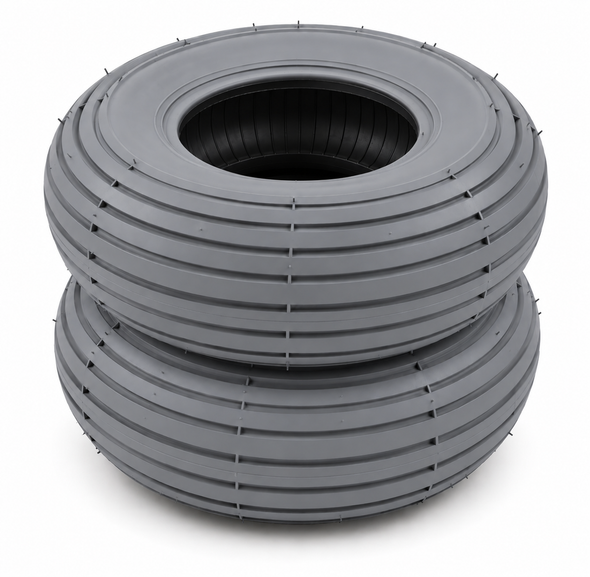 Pair of 260x85 3.00-4 Grey Rib Tread Mobility Scooter Tyres