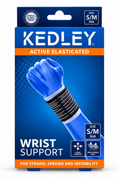 Kedley Active Elasticated Wrist Support for Strains and Sprains - S/M (Junior)