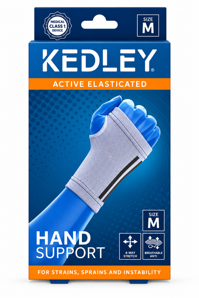 Kedley Active Elasticated Hand Support For Strains Sprains Sport Injury - Medium