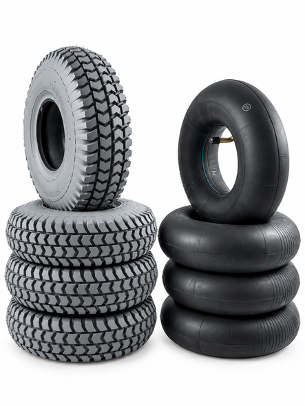 Set of 4 Grey Mobility Scooter Tyres and Inner Tubes 260x85 3.00-4 300x4