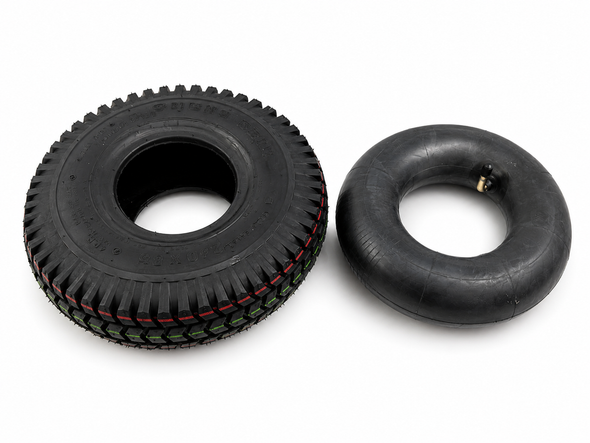 4 x Pneumatic Black Block Tread Mobility Scooter Tyres 3.00-4 (300x4)(260x85) WITH 4 Innertubes
