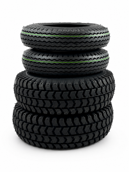 Set of 4 Black Pneumatic Tyres for Sapphire 2 (2 x 260x85) (2 x 2.80/2.50-4)
