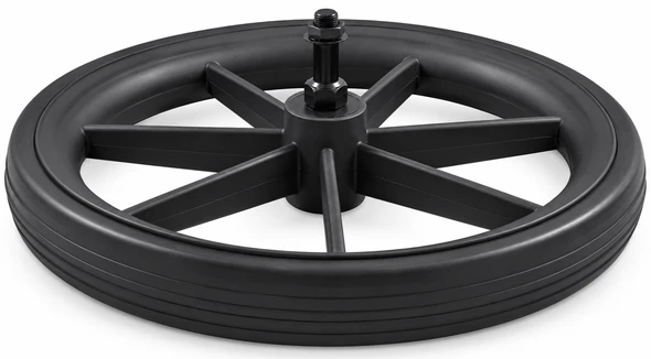 315mm Black low profile Rear Wheel for NHS Style Wheelchair 12 1/2"