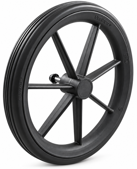 315mm Black low profile Rear Wheel for NHS Style Wheelchair 12 1/2"
