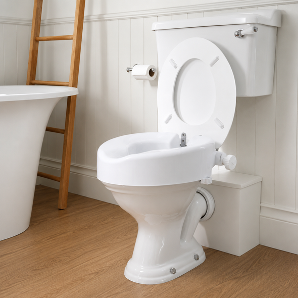 Uni-Fix Multi Height Raised Toilet Seat 3" and 4" Settings No Lid