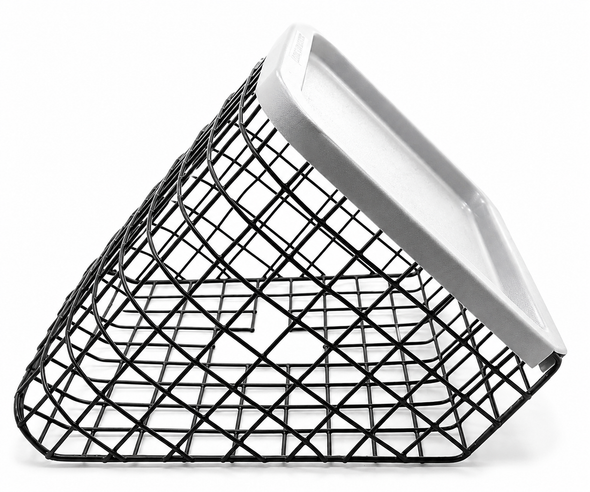 Tri Wheel Walker Wire Mesh Basket with Tray Lid