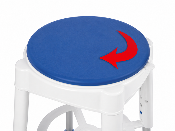 Round Height Adjustable Swivel Rotating Shower Bath Stool Seat Padded top
