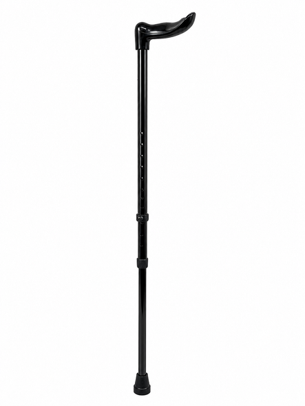 Height Adjustable Ergo Grip Fischer Walking Stick Black Medium (Left Hand)