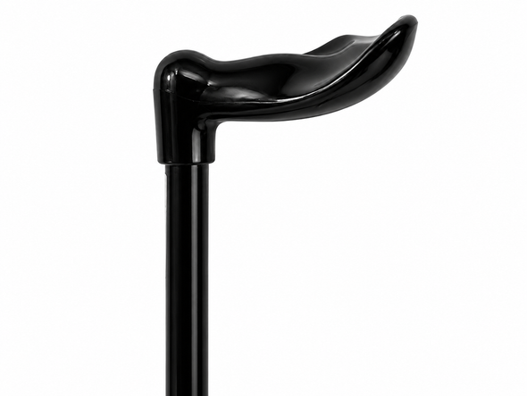 Height Adjustable Ergo Grip Fischer Walking Stick Black Medium (Left Hand)