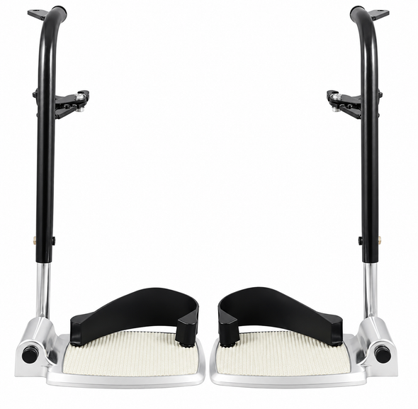Pair of Black Durable NHS Wheelchair Footrests Leg Rests Hangers Complete