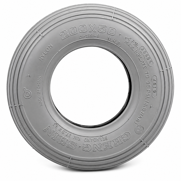 Pneumatic Rib Tread 200x50 Grey Mobility Scooter Electric Wheelchair Tyre