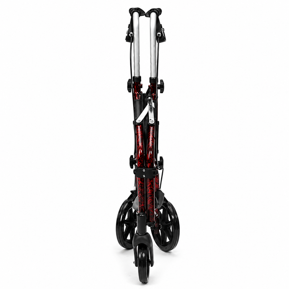 Lightweight Folding Aluminium Tri-Walker Red Flame Effect with Vinyl Bag