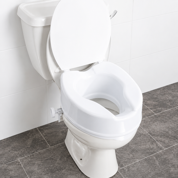 Linton Plus 6" Raised Toilet Seat with Lid – Comfortable Secure & Easy-Fit Toilet Aid